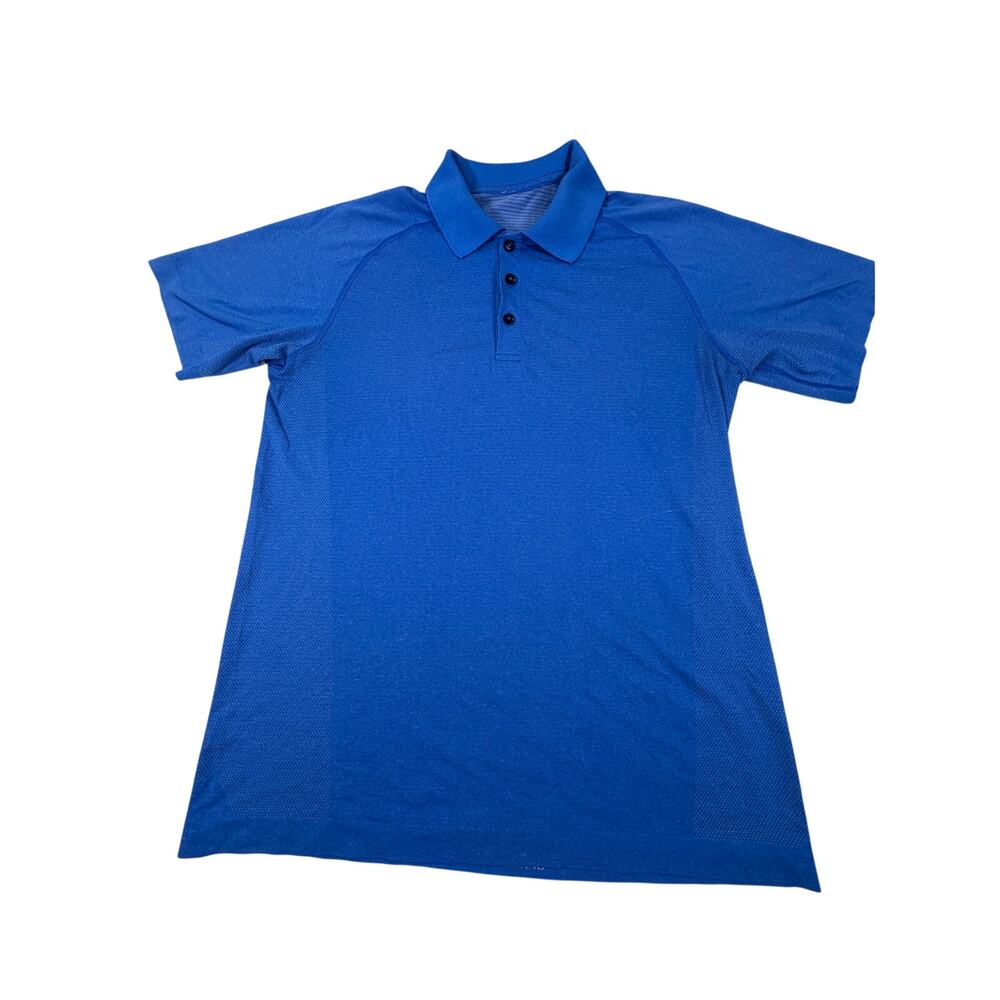 Lululemon Polo Shirt Mens Metal Vent Performance Athletic Golf Blue Sz M